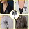 image:imageBlack Large Flower Shape Brooches Elegant Accessory for Clothing and Bags Versatile Wear for Various Occasions Classic Black Color Design Secure Pin Closureblack