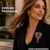 image:imageBlack Large Flower Shape Brooches Elegant Accessory for Clothing and Bags Versatile Wear for Various Occasions Classic Black Color Design Secure Pin ClosurePurple