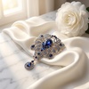 image:imageBlack Large Flower Shape Brooches Elegant Accessory for Clothing and Bags Versatile Wear for Various Occasions Classic Black Color Design Secure Pin ClosureBlue