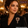 image:imageBlack Large Flower Shape Brooches Elegant Accessory for Clothing and Bags Versatile Wear for Various Occasions Classic Black Color Design Secure Pin ClosurePurple