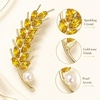 image:imageBrooch Pin for Women Rhinestone Peacock Crystal Delicate Animal Brooch Lapel Pins Girls Fashion Jewelry Gift for Christmas Brooch Birthday Jewelry GiftYellow wheat