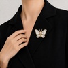 image:imageButterfly Pearl Shell Brooch Pin For Women Vest Blazer Suit Jacket Pearl Shell Butterfly Clothing Decorative Jewelry Accessory Elegant Lapel Brooch For Women Girls Backpack Hat Decoration White Rhinestone Suit Pins Feminine Corsage Jewelry Accessories Minimalist Gift