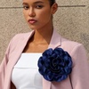 image:imageCicy Bell Womens 75 Extra Large Satin Rose Brooch PinNavy