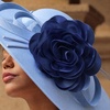 image:imageCicy Bell Womens 75 Extra Large Satin Rose Brooch PinNavy