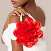 image:imageCicy Bell Womens 75 Extra Large Satin Rose Brooch PinRed