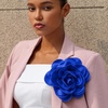 image:imageCicy Bell Womens 75 Extra Large Satin Rose Brooch PinRoyal Blue