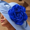 image:imageCicy Bell Womens 75 Extra Large Satin Rose Brooch PinRoyal Blue