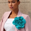 image:imageCicy Bell Womens 75 Extra Large Satin Rose Brooch PinTurquoise