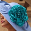image:imageCicy Bell Womens 75 Extra Large Satin Rose Brooch PinTurquoise