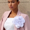 image:imageCicy Bell Womens 75 Extra Large Satin Rose Brooch PinWhite