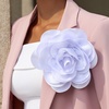 image:imageCicy Bell Womens 75 Extra Large Satin Rose Brooch PinWhite