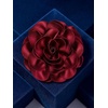 image:imageCicy Bell Womens 75 Extra Large Satin Rose Brooch PinWine Red