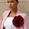 image:imageCicy Bell Womens 75 Extra Large Satin Rose Brooch PinWine Red