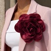 image:imageCicy Bell Womens 75 Extra Large Satin Rose Brooch PinWine Red