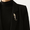 image:imageClimbing Black Spots Leopard Brooch Pin Crystal Big Cat Animal Breastpin Badge Jewelry for Men Women
