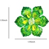 image:imageCrystal Flower Brooch Pin for Women Dress Suit Bag Hat Broochs Pins Christmas Brooch Pin Wedding Party Birthday Dance Jewelry AccessoriesGreen Flower Brooch Pin
