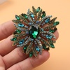 image:imageCrystal Flower Brooch Retro Elegant Colorful Rhinestone Brooch Pin for Wedding Party Clothing Hat Bag AccessoryA blue