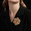 image:imageCrystal Flower Brooch Retro Elegant Colorful Rhinestone Brooch Pin for Wedding Party Clothing Hat Bag AccessoryA brown