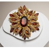 image:imageCrystal Flower Brooch Retro Elegant Colorful Rhinestone Brooch Pin for Wedding Party Clothing Hat Bag AccessoryA brown