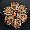 image:imageCrystal Flower Brooch Retro Elegant Colorful Rhinestone Brooch Pin for Wedding Party Clothing Hat Bag AccessoryA green