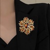 image:imageCrystal Flower Brooch Retro Elegant Colorful Rhinestone Brooch Pin for Wedding Party Clothing Hat Bag AccessoryA green