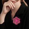 image:imageCrystal Flower Brooch Retro Elegant Colorful Rhinestone Brooch Pin for Wedding Party Clothing Hat Bag AccessoryA hot pink
