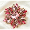 image:imageCrystal Flower Brooch Retro Elegant Colorful Rhinestone Brooch Pin for Wedding Party Clothing Hat Bag AccessoryA pink
