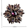 image:imageCrystal Flower Brooch Retro Elegant Colorful Rhinestone Brooch Pin for Wedding Party Clothing Hat Bag AccessoryA yellow