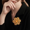 image:imageCrystal Flower Brooch Retro Elegant Colorful Rhinestone Brooch Pin for Wedding Party Clothing Hat Bag AccessoryA yellow