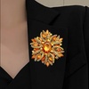 image:imageCrystal Flower Brooch Retro Elegant Colorful Rhinestone Brooch Pin for Wedding Party Clothing Hat Bag AccessoryA yellow