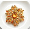 image:imageCrystal Flower Brooch Retro Elegant Colorful Rhinestone Brooch Pin for Wedding Party Clothing Hat Bag AccessoryA yellow