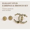 image:imageCrystal Rhinestone Brooch and Stud Earrings Jewelry Set