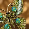 image:imageCrystal Rhinestone Butterfly BroochElegant Butterfly Lapel PinsFashion Exquisite Crystal Animal Shape Brooches Lapel PinsDress Accessories Jewelry Gift for Women Daily DecorationGreen1