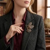 image:imageCrystal Rhinestone Butterfly BroochElegant Butterfly Lapel PinsFashion Exquisite Crystal Animal Shape Brooches Lapel PinsDress Accessories Jewelry Gift for Women Daily DecorationLight Gold