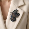 image:imageCrystal Rhinestone Butterfly BroochElegant Butterfly Lapel PinsFashion Exquisite Crystal Animal Shape Brooches Lapel PinsDress Accessories Jewelry Gift for Women Daily DecorationBlue3
