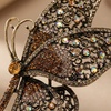 image:imageCrystal Rhinestone Butterfly BroochElegant Butterfly Lapel PinsFashion Exquisite Crystal Animal Shape Brooches Lapel PinsDress Accessories Jewelry Gift for Women Daily DecorationLight Gold