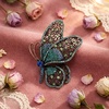 image:imageCrystal Rhinestone Butterfly BroochElegant Butterfly Lapel PinsFashion Exquisite Crystal Animal Shape Brooches Lapel PinsDress Accessories Jewelry Gift for Women Daily DecorationLight Blue