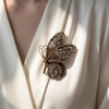 image:imageCrystal Rhinestone Butterfly BroochElegant Butterfly Lapel PinsFashion Exquisite Crystal Animal Shape Brooches Lapel PinsDress Accessories Jewelry Gift for Women Daily DecorationLight Gold