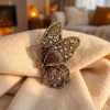image:imageCrystal Rhinestone Butterfly BroochElegant Butterfly Lapel PinsFashion Exquisite Crystal Animal Shape Brooches Lapel PinsDress Accessories Jewelry Gift for Women Daily DecorationLight Gold