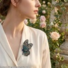 image:imageCrystal Rhinestone Butterfly BroochElegant Butterfly Lapel PinsFashion Exquisite Crystal Animal Shape Brooches Lapel PinsDress Accessories Jewelry Gift for Women Daily DecorationLight Blue