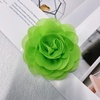 image:imageDainty Chiffon Fabric Flower Small Brooch for Women Elegant 3D Rose Floral Hair Clip Lapel Pins for Dresses Suit Holiday Party Dance Banquet Clothing Accessory Jewelry 85mm Teal BlueFluorescent Green