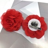 image:imageDainty Chiffon Fabric Flower Small Brooch for Women Elegant 3D Rose Floral Hair Clip Lapel Pins for Dresses Suit Holiday Party Dance Banquet Clothing Accessory Jewelry 85mm Teal BlueRed