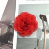 image:imageDainty Chiffon Fabric Flower Small Brooch for Women Elegant 3D Rose Floral Hair Clip Lapel Pins for Dresses Suit Holiday Party Dance Banquet Clothing Accessory Jewelry 85mm Teal BlueRed