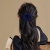 image:imageDainty Chiffon Fabric Flower Small Brooch for Women Elegant 3D Rose Floral Hair Clip Lapel Pins for Dresses Suit Holiday Party Dance Banquet Clothing Accessory Jewelry 85mm Teal BlueNavy Blue