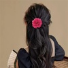 image:imageDainty Chiffon Fabric Flower Small Brooch for Women Elegant 3D Rose Floral Hair Clip Lapel Pins for Dresses Suit Holiday Party Dance Banquet Clothing Accessory Jewelry 85mm Teal BlueHot Pink
