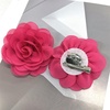 image:imageDainty Chiffon Fabric Flower Small Brooch for Women Elegant 3D Rose Floral Hair Clip Lapel Pins for Dresses Suit Holiday Party Dance Banquet Clothing Accessory Jewelry 85mm Teal BlueHot Pink