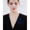 image:imageDainty Chiffon Fabric Flower Small Brooch for Women Elegant 3D Rose Floral Hair Clip Lapel Pins for Dresses Suit Holiday Party Dance Banquet Clothing Accessory Jewelry 85mm Teal BlueNavy Blue