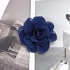 image:imageDainty Chiffon Fabric Flower Small Brooch for Women Elegant 3D Rose Floral Hair Clip Lapel Pins for Dresses Suit Holiday Party Dance Banquet Clothing Accessory Jewelry 85mm Teal BlueNavy Blue