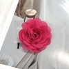image:imageDainty Chiffon Fabric Flower Small Brooch for Women Elegant 3D Rose Floral Hair Clip Lapel Pins for Dresses Suit Holiday Party Dance Banquet Clothing Accessory Jewelry 85mm Teal BlueHot Pink