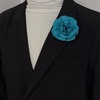 image:imageDainty Chiffon Fabric Flower Small Brooch for Women Elegant 3D Rose Floral Hair Clip Lapel Pins for Dresses Suit Holiday Party Dance Banquet Clothing Accessory Jewelry 85mm Teal BlueTeal Blue